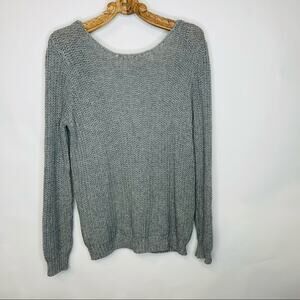 Leith Grey Low Back Sweater Sz Small